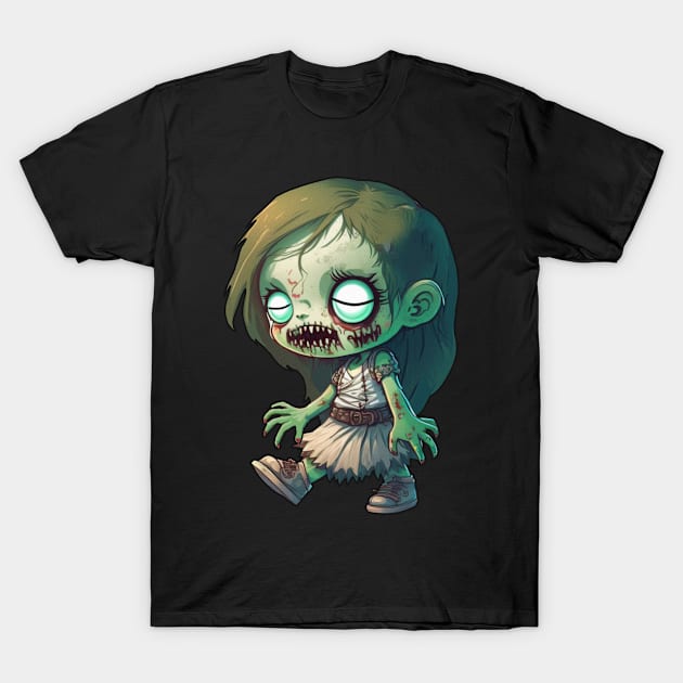 Chibi Zombie Girl Sleep Walking T-Shirt by teresacold